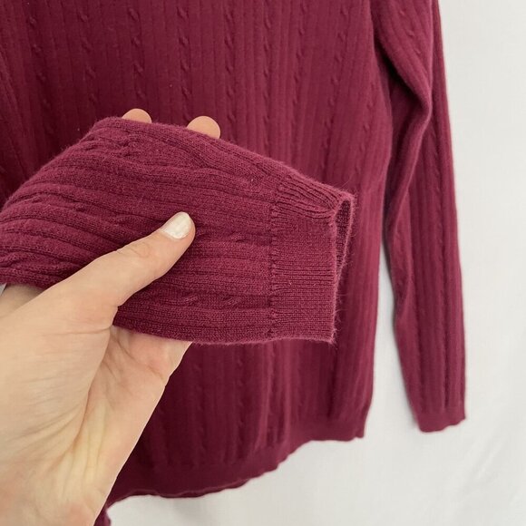Croft & Barrow Womens Cable Knit Sweater M deep pink crewneck - Picture 4 of 6